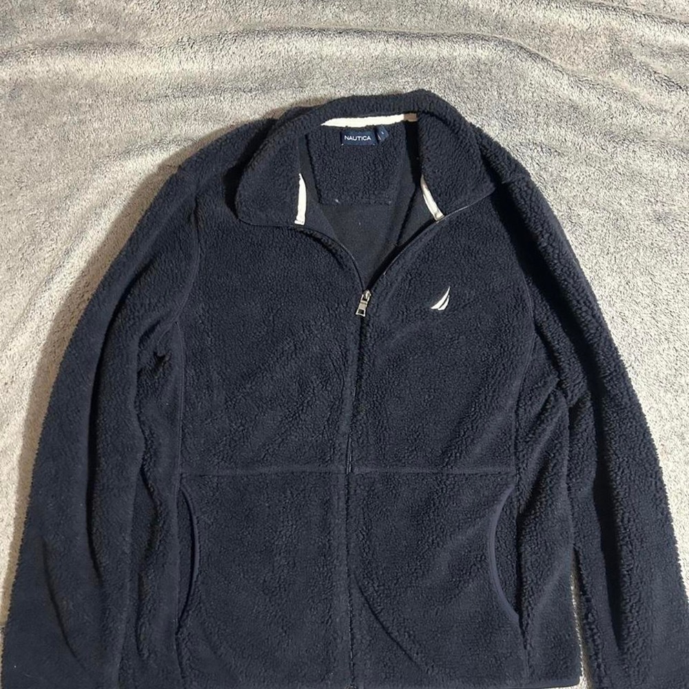 Nautica navy blue fleece jacket Size L